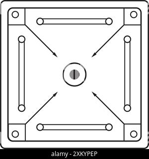 conception de symbole d'illustration vectorielle d'icône de tableau de carrom Illustration de Vecteur