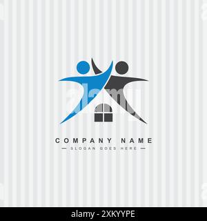 Design du logo Home Care Illustration de Vecteur