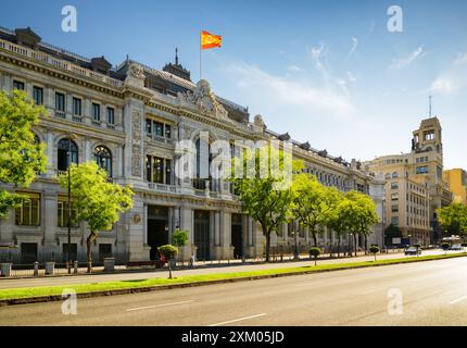 La Banque d'Espagne (Banco de Espana) sur la Calle de Alcala à Madrid Banque D'Images