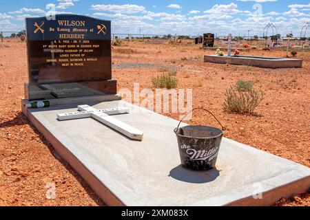 Tombe dans le cimetière Boot Hill de Coober Pedy Banque D'Images