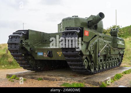 Le Mémorial : Churchill Mk IV AVRE ''One Charlie'' (Char Churchill Mk IV AVRE ''One Charlie'' Monument) Banque D'Images