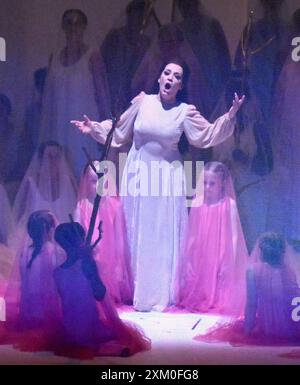 Salzbourg, Autriche. 24 juillet 2024. ABD0136 20240724 - Une répétition de 'Don Giovanni' de Wolfgang Amadeus Mozart, le 24 juillet 2024 au grosses Festspielhaus de Salzbourg, lors de l'édition de cette année du Salzburger Festspiele, le festi (de gauche à droite) de la ville pour l'opéra, le théâtre et les concerts. La première a lieu le 28 juillet dans le cadre du Festi de Salzbourg 2024 (de gauche à droite) Nadezhda Pavlova (Donna Anna) - 20240724 PD7818 crédit : APA-PictureDesk/Alamy Live News Banque D'Images