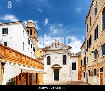 Vue de l'église San Simeone Profeta à Venise, Italie Banque D'Images