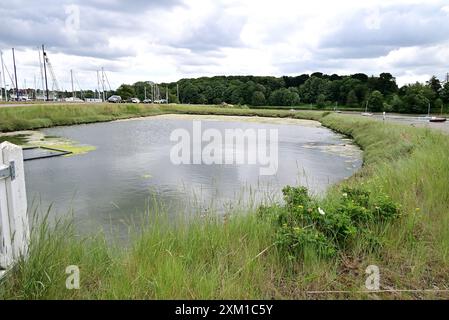 Autour du Royaume-Uni - Mill Pond at Woodbridge Tide Mill, Woodbridge, Suffolk, Royaume-Uni Banque D'Images