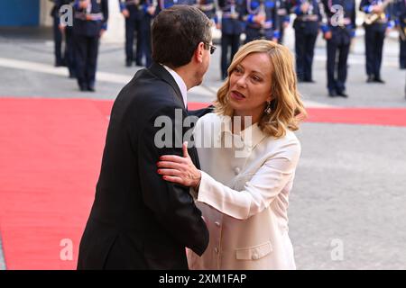 Rome, Italie. 25 juillet 2024. Le premier ministre Giorgia Meloni rencontre le président de l’État d’Israël, Isaac Herzog, au Palazzo Chigi. Le 215 2024 juillet à Rome, Italie. Crédit : Live Media Publishing Group/Alamy Live News Banque D'Images