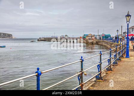 Jetée de Swanage, Swanage. Dorset, Royaume-Uni, Angleterre, jetée victorienne, jetée, jetées, côte, Grade 2 listé, Swanage Town, Swanage Dorset, Dorset UK, Swanage UK, Banque D'Images