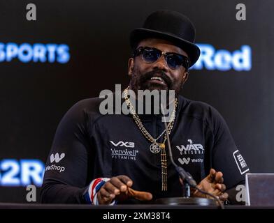 Derek Chisora lors de la conférence de presse à l'O2 Intercontinental Hotel, Londres. Date de la photo : jeudi 25 juillet 2024. Banque D'Images