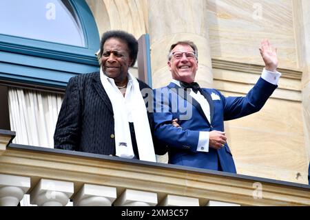 Roberto Blanco und Patrick Lindner BEI der Eröffnung der Richard-Wagner-Festspiele 2024 mit der Premiere von Richard Wagners Tristan und Isolde im Bayreuther Festspielhaus. Bayreuth, 25.07.2024 *** Roberto Blanco et Patrick Lindner à l'ouverture du Richard Wagner Festival 2024 avec la première de Richard Wagners Tristan et Isolde au Bayreuth Festspielhaus Bayreuth, 25 07 2024 Foto:Xn.xKubelkax/xFuturexImagex wagner festspiele 6627 Banque D'Images