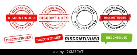 affiche de fin de série avec tampon en caoutchouc et bulle de dialogue pour la terminaison de la butée Illustration de Vecteur