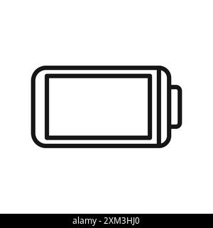 Icône de batterie vecteur d'art de ligne noir en noir et blanc contour set signe de collection Illustration de Vecteur