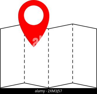 Icône de pictogramme de carte et d'emplacement. géolocalisation sur la carte. illustration vectorielle Illustration de Vecteur