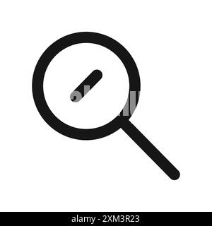 Icône de zoom arrière vecteur d'art de ligne noire dans le signe de collection d'ensemble de contour noir et blanc Illustration de Vecteur