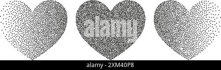 Formes abstraites Dotwork, étoile en texture grain noir Illustration de Vecteur