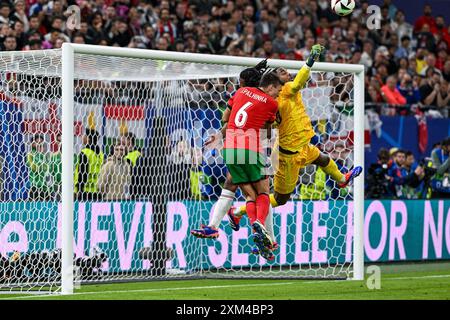 Hambourg, Allemagne. 05 juillet 2024. Au cours d'un match de football entre les équipes nationales de France, appelé les bleus et le Portugal dans un quart de finale match à élimination directe du tournoi UEFA Euro 2024, le samedi 5 juillet 2024 à Hambourg, Allemagne . Crédit : Sportpix/Alamy Live News Banque D'Images