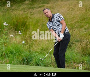 25 juillet 2024 ; JCB Golf & amp ; Country Club, Rocester, Uttoxeter, Angleterre ; LIV UK Golf League, Pro-Am Day ; l'ancien footballeur d'Everton Phil Jagielka passe au 12e green lors de la Pro-Am du jeudi Banque D'Images