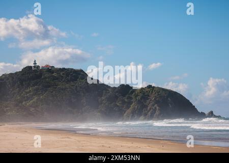 Cape Byron Lookout et Tillow Beach à Byron Bay, Nouvelle-Galles du Sud, Australie. Banque D'Images