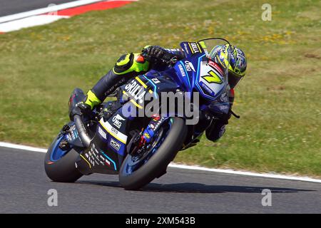 Ryan Vickers - OMG Grilla Racing Yamaha - Rider numéro 7 sur Yamaha lors de la manche British Superbikes (BSB) 2024 à Brands Hatch en juillet 2024 Banque D'Images