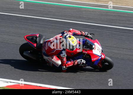 Tommy Bridewell - Honda Racing UK - Rider numéro 1 sur une Honda lors de la manche British Superbikes (BSB) 2024 à Brands Hatch en juillet 2024 Banque D'Images