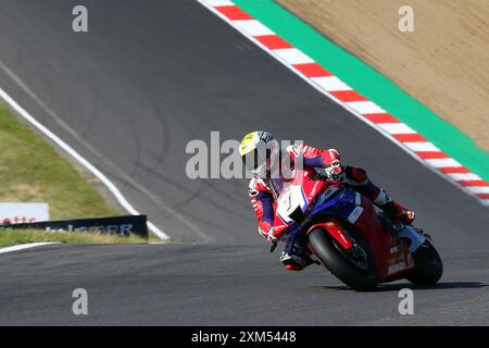 Tommy Bridewell - Honda Racing UK - Rider numéro 1 sur une Honda lors de la manche British Superbikes (BSB) 2024 à Brands Hatch en juillet 2024 Banque D'Images