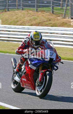 Tommy Bridewell - Honda Racing UK - Rider numéro 1 sur une Honda lors de la manche British Superbikes (BSB) 2024 à Brands Hatch en juillet 2024 Banque D'Images