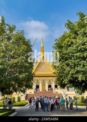 Vue extérieure du parc du Palais Royal à Phnom Penh, Cambodge. Banque D'Images