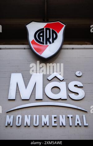 Estadio Mas Monumental (Antonio Vespucio Liberti), domicile du Club Atletico River plate. Banque D'Images