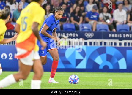 Decines Charpieu, France. 25 juillet 2024. Wendie Renard (France), Football, Groupe féminin A entre la France et la Colombie lors des Jeux Olympiques de Paris 2024 le 25 juillet 2024 au stade Groupama de Decines-Charpieu près de Lyon - photo Frédéric Chambert/Panoramic/DPPI Media Credit : DPPI Media/Alamy Live News Banque D'Images