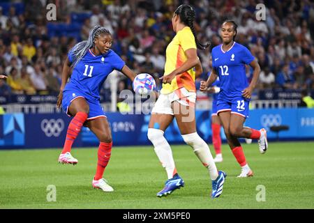 Decines Charpieu, France. 25 juillet 2024. Kadidiatou Diani (France), Football, Groupe féminin A entre la France et la Colombie lors des Jeux Olympiques de Paris 2024 le 25 juillet 2024 au stade Groupama de Decines-Charpieu près de Lyon - photo Frédéric Chambert/Panoramic/DPPI Media Credit : DPPI Media/Alamy Live News Banque D'Images