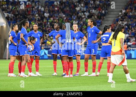 Decines Charpieu, France. 25 juillet 2024. France joueuses, Football, Women's Group A entre la France et la Colombie lors des Jeux Olympiques Paris 2024 le 25 juillet 2024 au stade Groupama de Decines-Charpieu près de Lyon - photo Frédéric Chambert/Panoramic/DPPI Media Credit : DPPI Media/Alamy Live News Banque D'Images