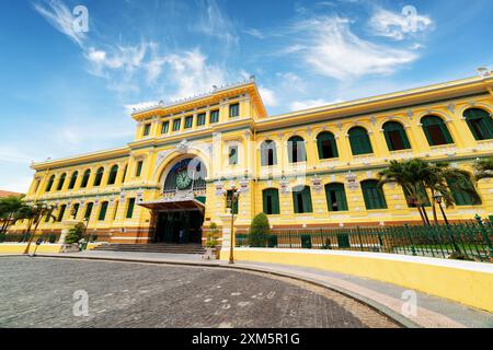 Bureau de poste central de Saigon à Ho Chi Minh-ville, Vietnam Banque D'Images