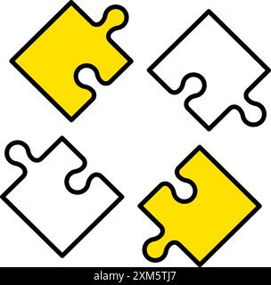 Pièces du puzzle, icônes d'affaires pour les cibles, la réalisation des objectifs, et les objectifs, illustration vectorielle Illustration de Vecteur