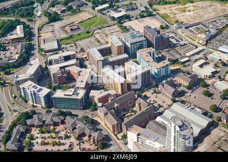 Vue aérienne du centre-ville de Leeds, région de Holbeck, West Yorkshire, nord de l'Angleterre, Royaume-Uni Banque D'Images