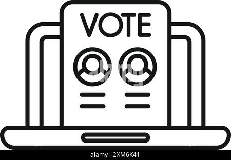 Page de vote en ligne sur un écran d'ordinateur portable montrant un système de vote électronique Illustration de Vecteur