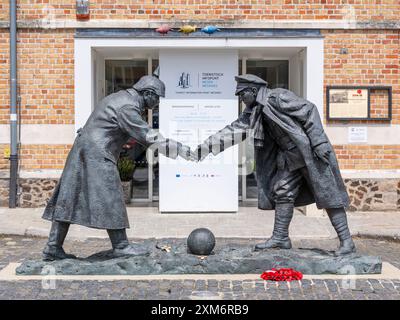 Mémorial de la Trêve de Noël, Mesen, Belgique Banque D'Images