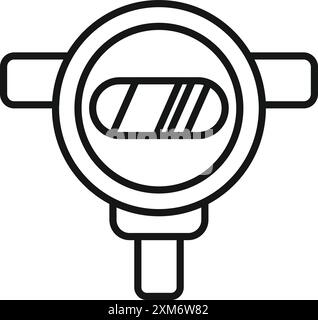 Capteur de stationnement indiquant un espace de stationnement libre, illustration de l'icône de ligne Illustration de Vecteur