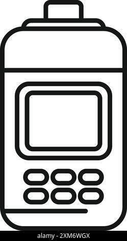 Instrument de mesure portable avec détecteur de gaz montrant le niveau de méthane, illustration d'icône, style de ligne Illustration de Vecteur