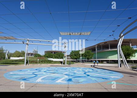 Parc fluvial à Saragosse, Aragon, Espagne Banque D'Images