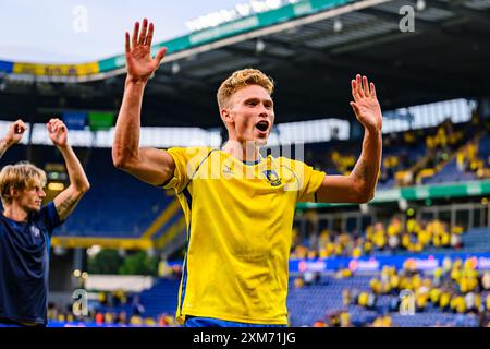 Broendby, Danemark. 25 juillet 2024. Sebastian Sebulonsen de Broendby vu après le match de qualification de l'UEFA Conference League entre Broendby IF et Llapi au Broendby Stadion à Broendby. Crédit : Gonzales photo/Alamy Live News Banque D'Images