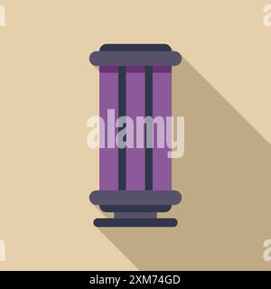 Rouleau ab violet avec poignées noires pour la construction de six paquets abs et la force du noyau Illustration de Vecteur