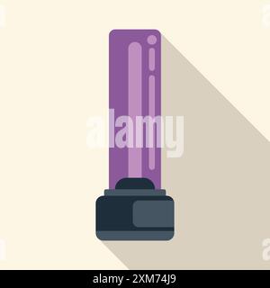Purificateur d'air ultraviolet moderne éliminant les germes et les bactéries de l'air, purificateur d'air domestique, mode de vie sain Illustration de Vecteur