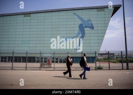 Torino, Italie. 26 juillet 2024. Vue générale du Lingotto ovale, le Lingotto ovale accueillera des compétitions de patinage de vitesse lors des Jeux olympiques d'hiver de 2030, qui se tiendront dans les Alpes françaises. L'annonce a été faite lors de la 142e session plénière du CIO - vendredi 26 juillet 2024. Sport - soccer . (Photo de Marco Alpozzi/Lapresse) crédit : LaPresse/Alamy Live News Banque D'Images