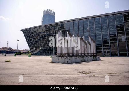 Torino, Italie. 26 juillet 2024. Vue générale du Lingotto ovale, le Lingotto ovale accueillera des compétitions de patinage de vitesse lors des Jeux olympiques d'hiver de 2030, qui se tiendront dans les Alpes françaises. L'annonce a été faite lors de la 142e session plénière du CIO - vendredi 26 juillet 2024. Sport - soccer . (Photo de Marco Alpozzi/Lapresse) crédit : LaPresse/Alamy Live News Banque D'Images