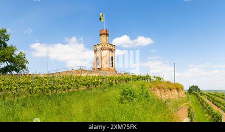 Vue panoramique de la tour du drapeau à Bad Dürkheim, Rhénanie-Palatinat, Allemagne Banque D'Images