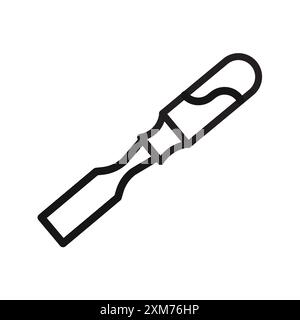 Icône de ciseau vecteur d'art de ligne noire dans le signe de collection d'ensemble de contour noir et blanc Illustration de Vecteur