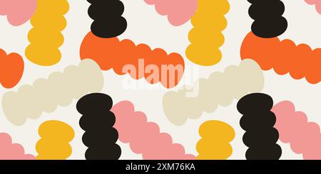 Fond abstrait amusant avec un motif sans couture de confettis coloré. Décor festif multicolore. Textures de style pop art. Disposition de conception vectorielle pour Illustration de Vecteur