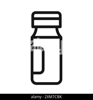 Icône médicale de fiole vecteur d'art de ligne noire dans le signe de collection d'ensemble de contour noir et blanc Illustration de Vecteur