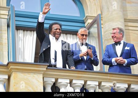 Richard-Wagner-Festspiele. Roberto Blanco , Peter Schäfer und Patrick Lindner anläßlich der Eröffnung der Richard-Wagner-Festspiele am 25.07.2024 in Bayreuth. 20240725MWI154458 *** Festival Richard Wagner Roberto Blanco , Peter Schäfer et Patrick Lindner à l'occasion de l'ouverture du Festival Richard Wagner le 25 07 2024 à Bayreuth 20240725MWI154458 Banque D'Images