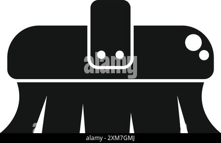 Icône noire simple d'une brosse de nettoyage avec une poignée, utile pour les sites Web et les applications liées au nettoyage Illustration de Vecteur