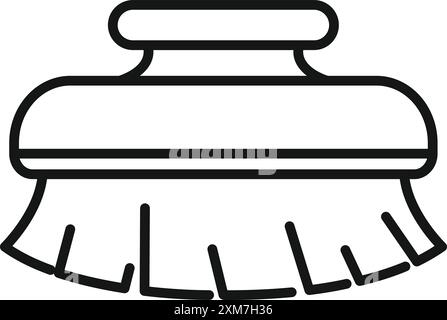 Icône de brosse de nettoyage dans le style de contour pour la conception Web isolé sur fond blanc Illustration de Vecteur