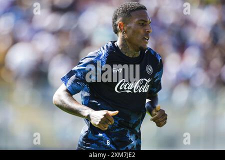 Le milieu de terrain italien de Napoli Michael Folorunsho pendant le camp d'entraînement de pré-saison 2024-25 de la SSC Napoli à Castel Di Sangro, Abruzzes, Italie. Banque D'Images